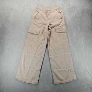American Eagle Jeans Womens 6 Brown Cargo Super High Rise Baggy Wide Leg Stretch